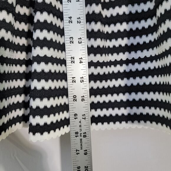 Express Black and White Stripes Skirt Pleated Short Circle Skater Size XS - Picture 6 of 6